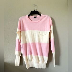 Theory 100% Wool Striped Pocket Sweater